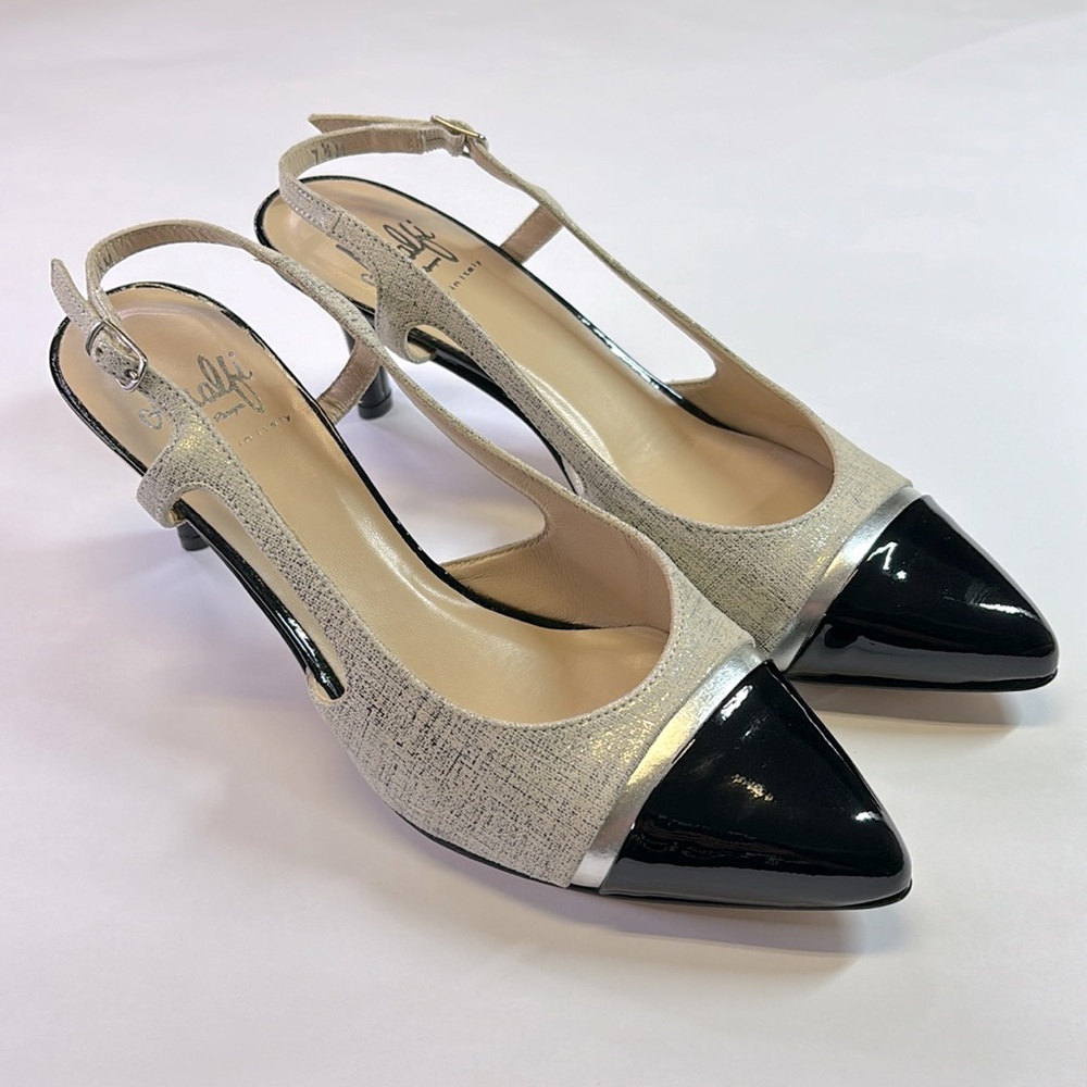 Amalfi by Rangoni Slingback Pointed Cap Toe Heels in Size 7.5